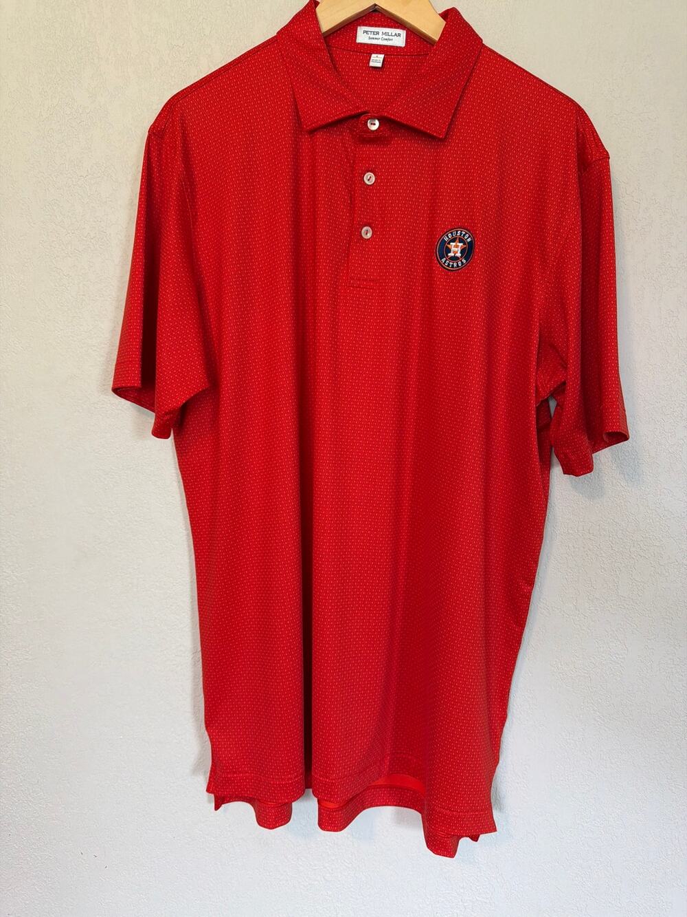 Peter Millar Men’s Houston Astros Collection Summer Comfort Orange Polo, L